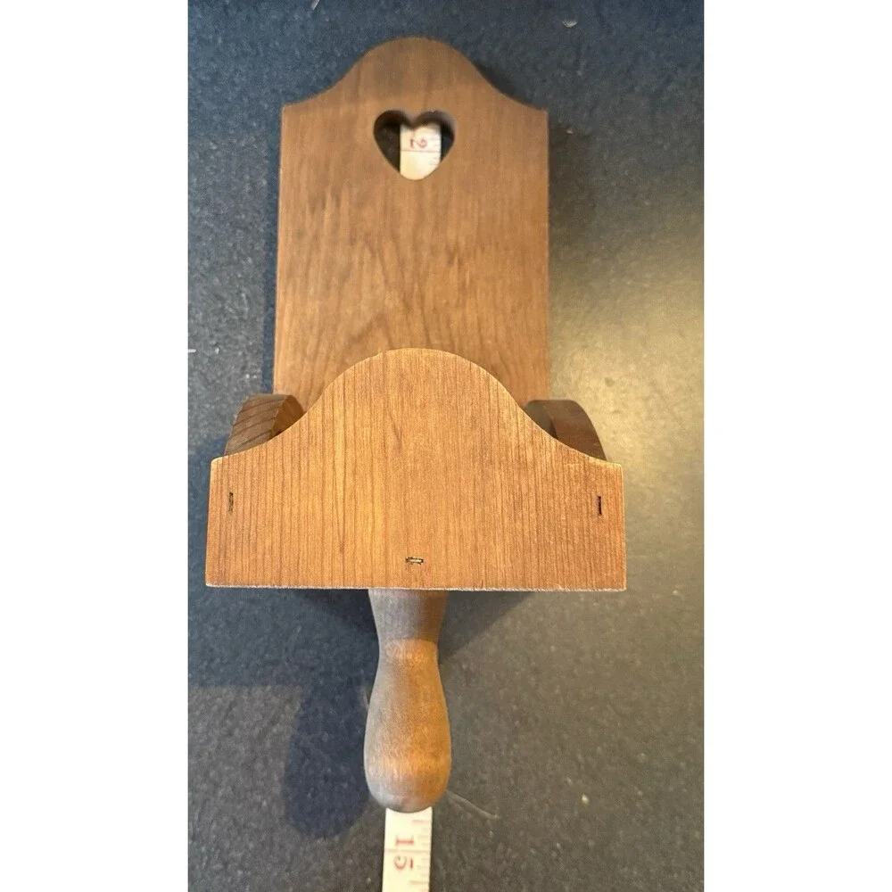 VTG Wood Heart Wall Candle Holder Farmhouse cottagecore grandmacore country 90's